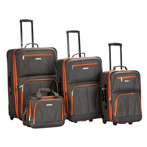 Rockland Fashion Softside 4-Piece Luggage Set (14" Tote/19/24/28)